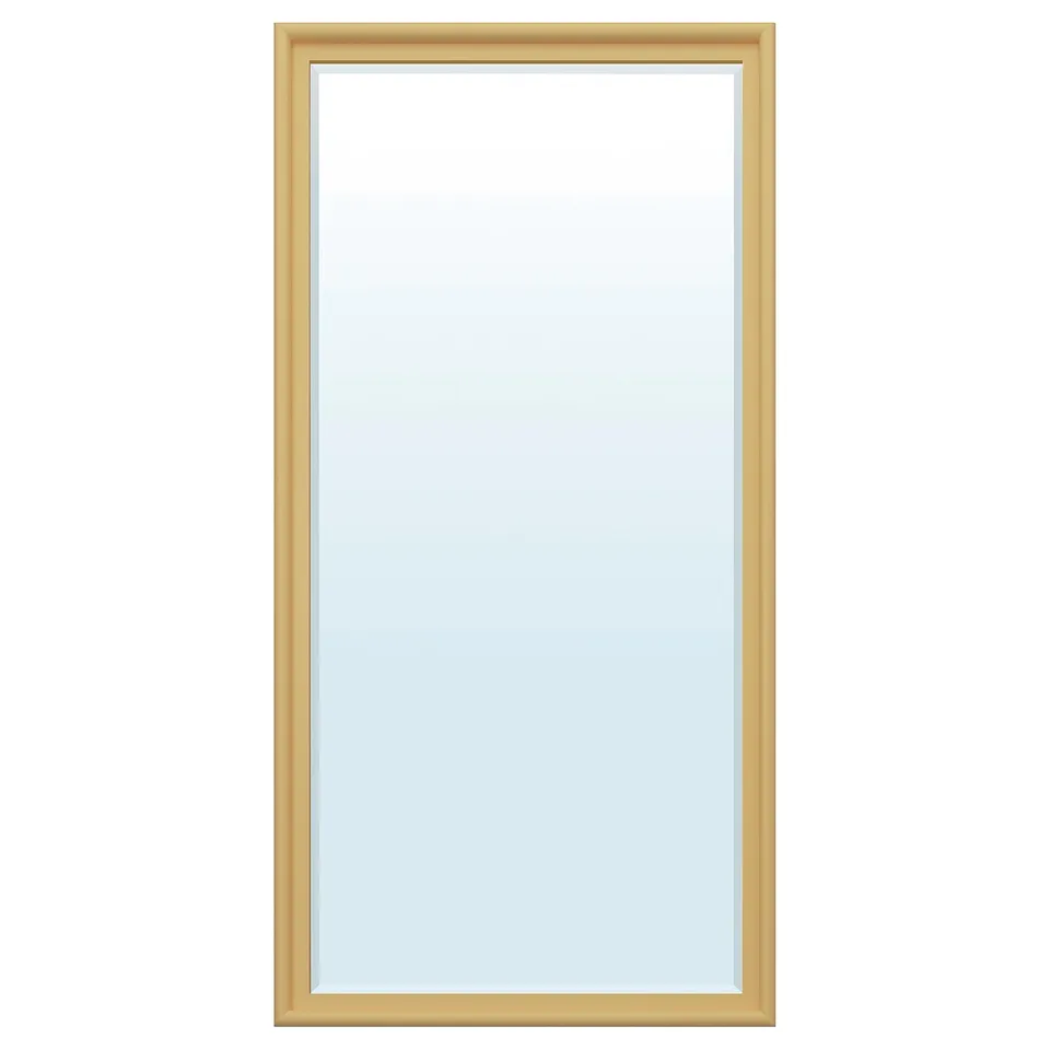 PINGSTSYREN mirror, rectangular, solid pine frame, classic style, light brown.
