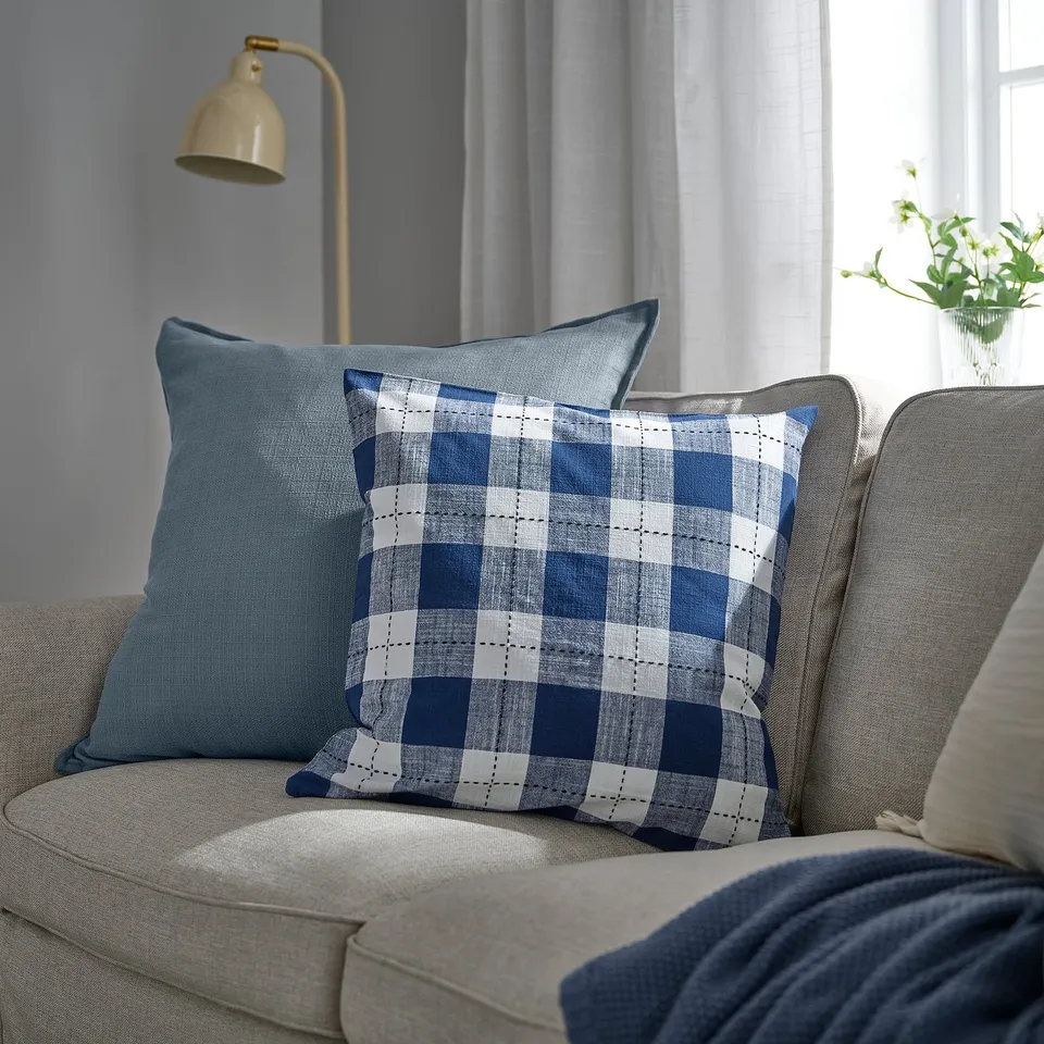 LAGERPOPPEL Cushion cover, blue-grey, 65x65 cm