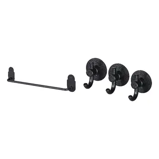 VALASJÖN set: towel rail, self-adhesive + hook, self-adhesive