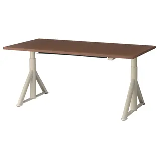 IDÅSEN desk sit/stand, brown/beige, 160x80 cm