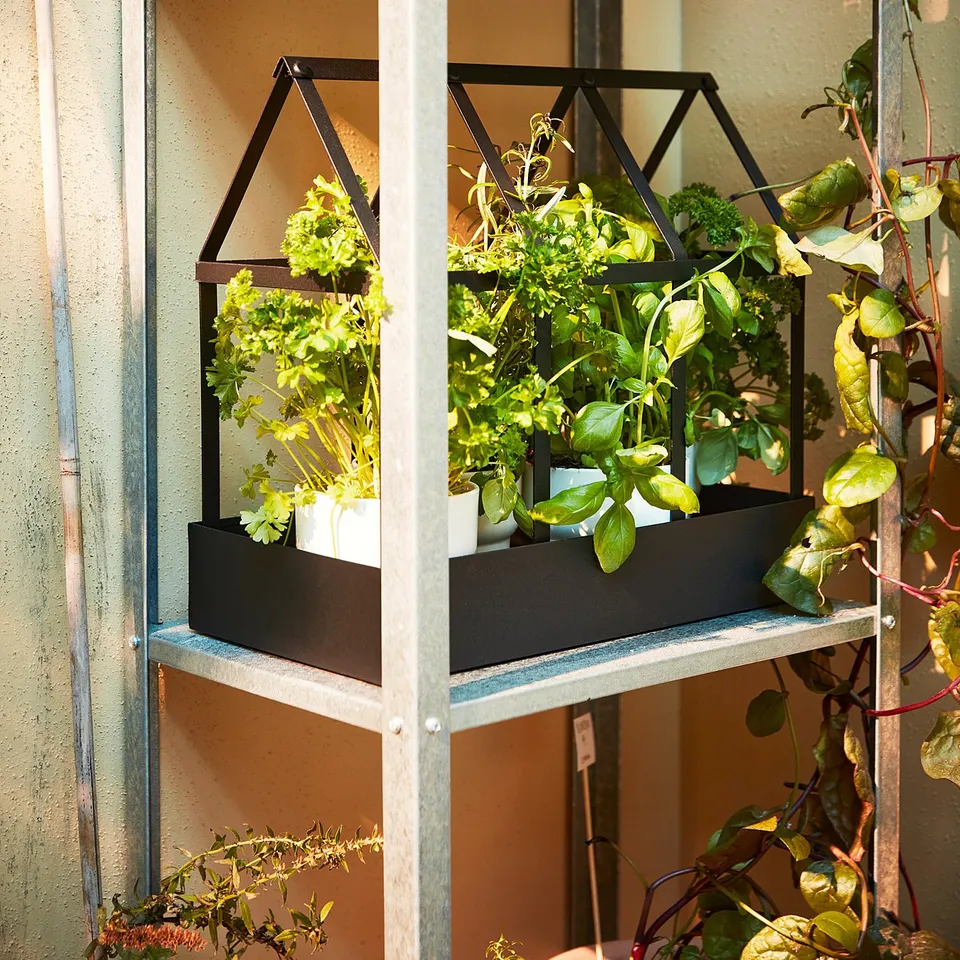 HYLLIS Shelving unit in/outdoor, 180x27x74-140 cm