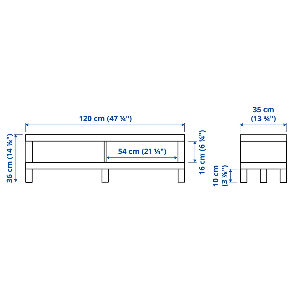 LACK TV bench, white, 120x35x36 cm
