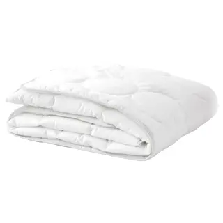 LENAST duvet for cot, white/grey, 110x125 cm