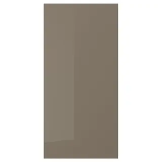 VOXTORP cover panel, high-gloss dark grey-brown, 39x81 cm