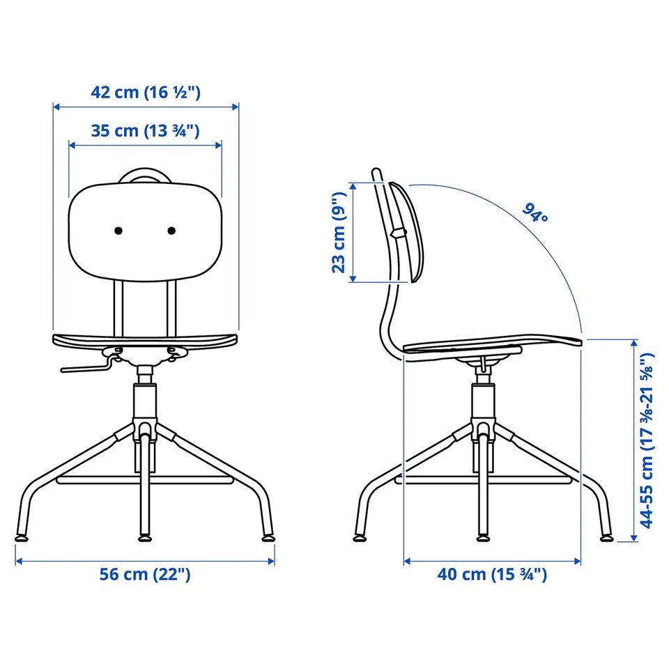 Illustration with measurements for the product: KULLABERG.