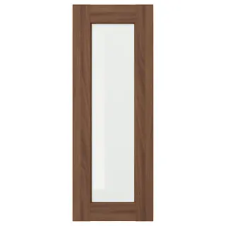 ENKÖPING glass door, brown walnut effect, 30x80 cm
