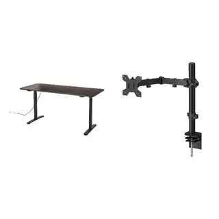 BOLLSIDAN/STUBBERGET set: desk sit/stand + bracket for monitor