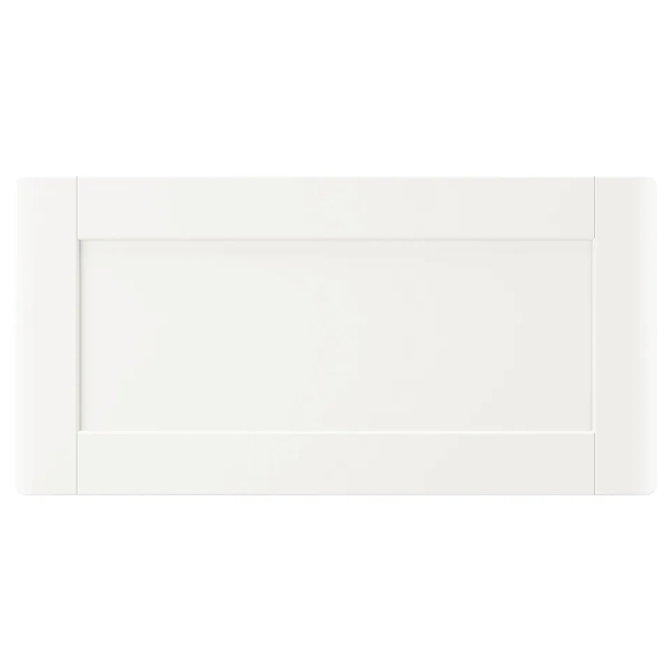 White SMÅSTAD front panel for konstruera drawer, rectangular, smooth surface.