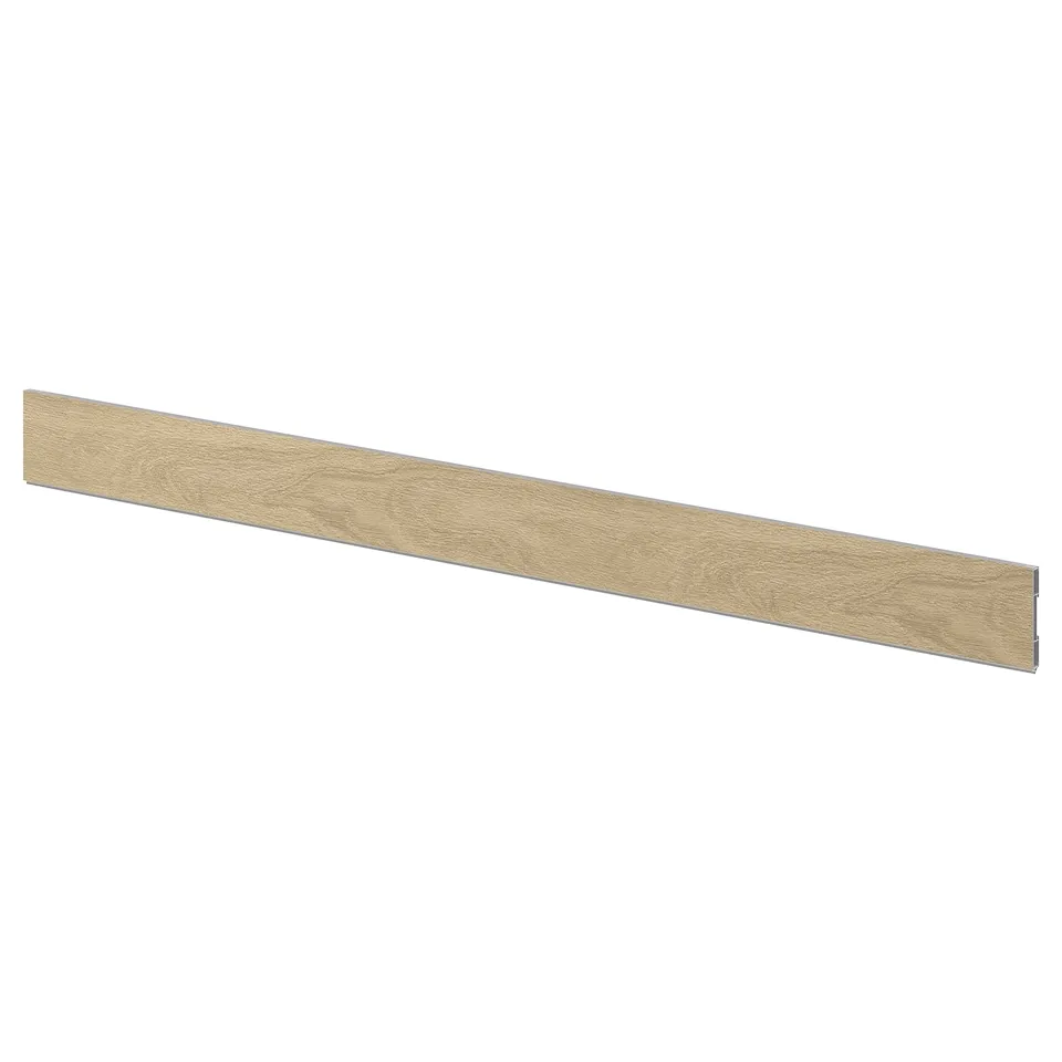 VEDHAMN oak kitchen plinth, smooth wood texture, rectangular shape, warm tone.