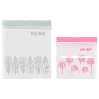 ISTAD resealable bag, pink/green, 1/0.4 l