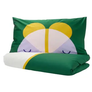 GREJSIMOJS duvet cover and pillowcase, multicolour