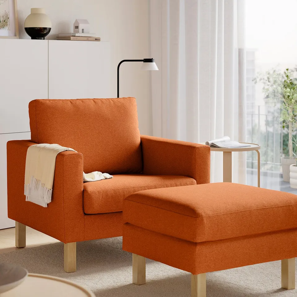 SALTSJÖBADEN Footstool, Tonerud red-brown