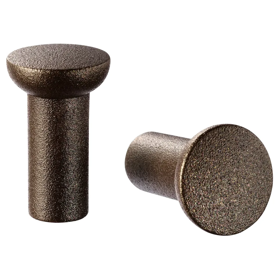 NYDALA knobs, bronze, cylindrical with dome tops, aluminium, stylish.