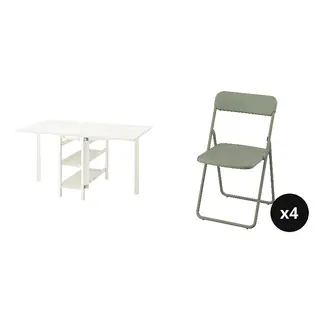 VIHALS set: dining table + chair x4