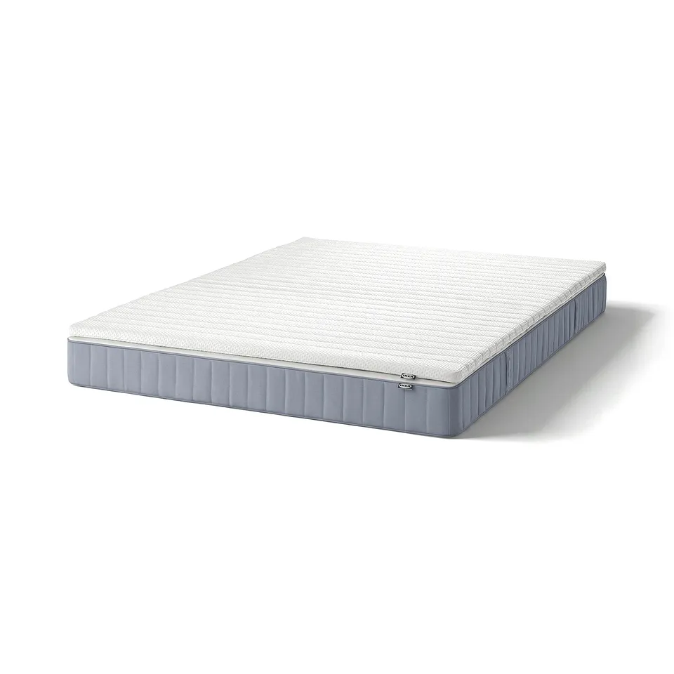 VESTERÖY Mattress and mattress pad, firm light blue/Nisseholm white, 180x200 cm