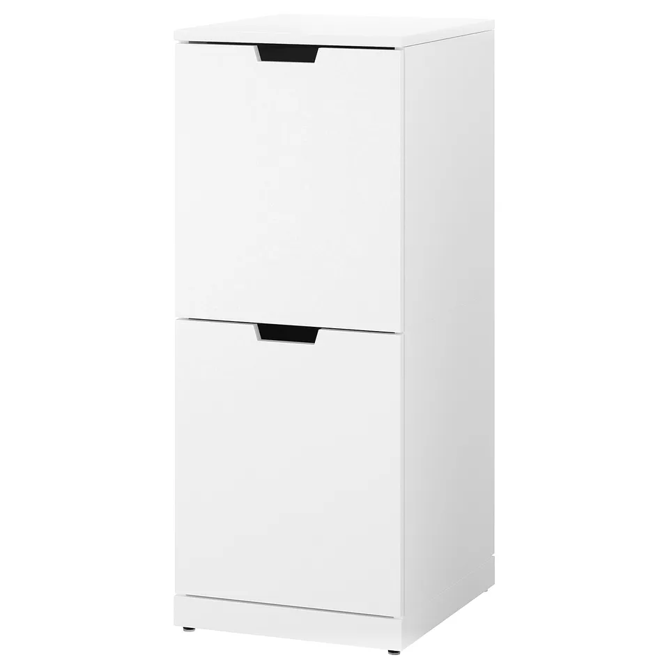 A white NORDLI 2-drawer chest, modern & compact.