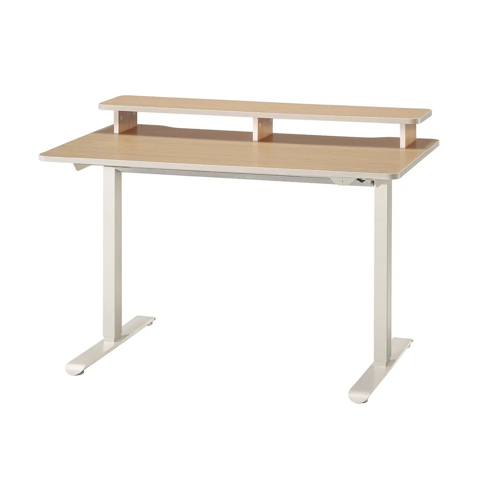 TRAVSPORT Desk sit/stand, electric oak effect/beige, 120x70 cm