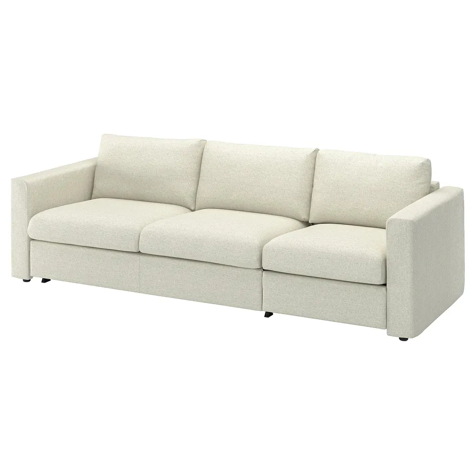 VIMLE beige sofa, modern design, removable cover, two-toned melange fabric, sofa-bed with 12cm mattress.
