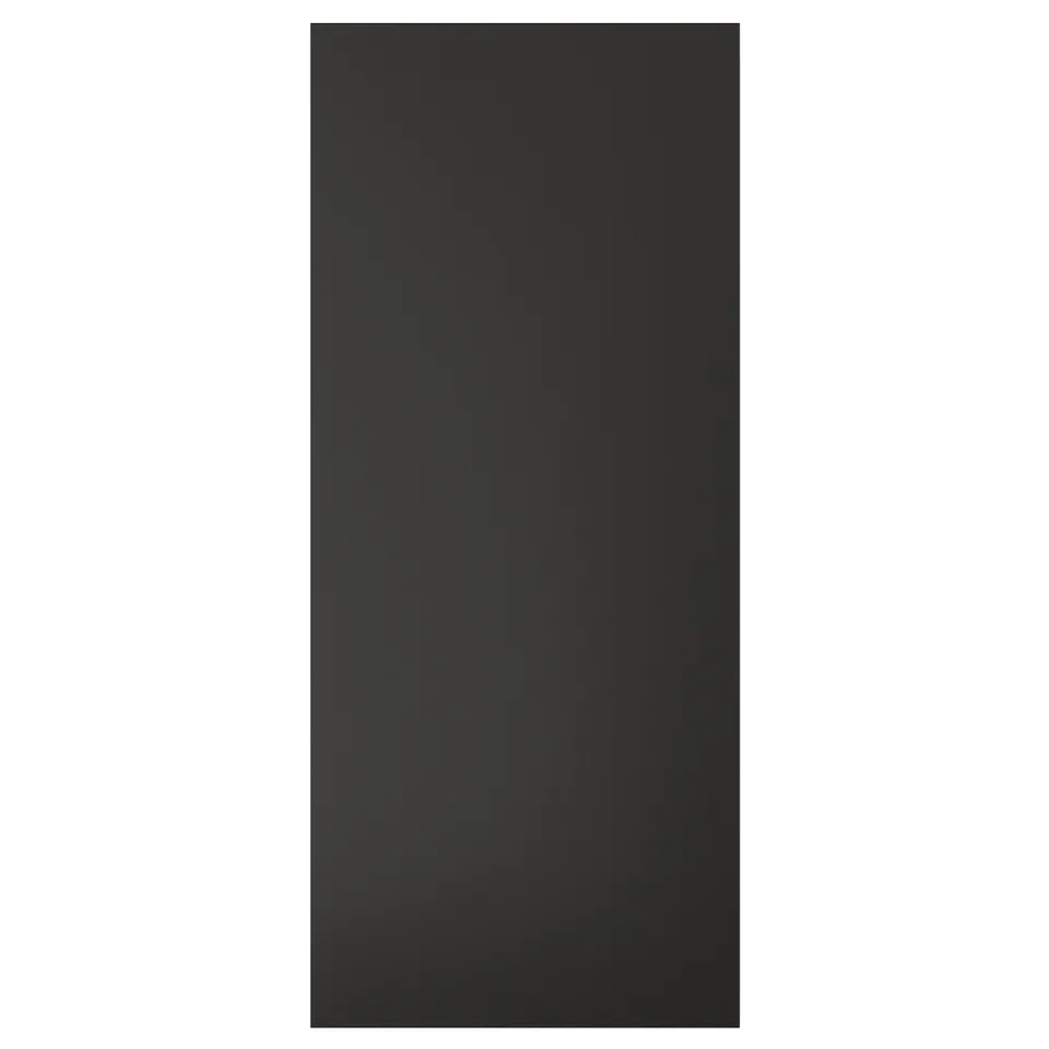 A black rectangular NICKEBO front panel, modern and eco-friendly with a smooth finish.
