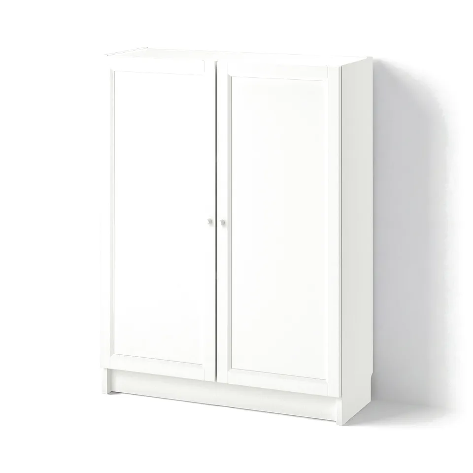 BILLY / OXBERG Bookcase with doors, white, 80x30x106 cm