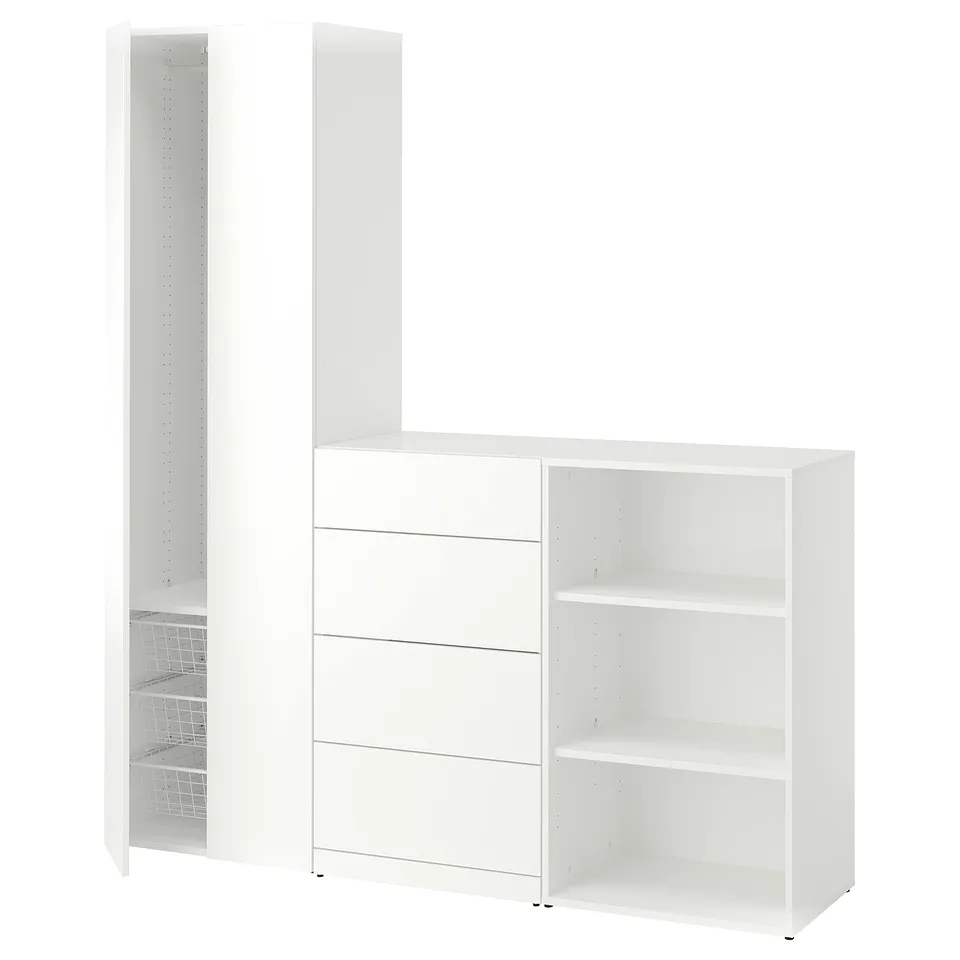 LASTARE Storage combination, white, 180x42x201 cm