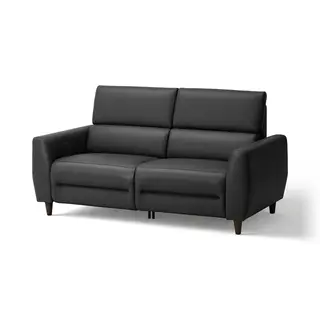 RULLERUM 2-seat sofa with electric recliner, Grann/Bomstad black, Depth 94 x Width 184 cm