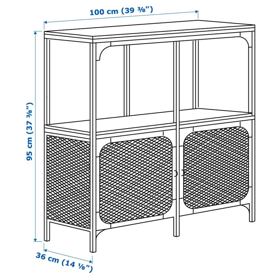 Illustration with measurements for the product: FJÄLLBO.
