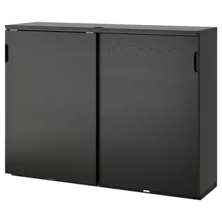 GALANT cabinet with sliding doors, black stained ash veneer, 160x120 cm