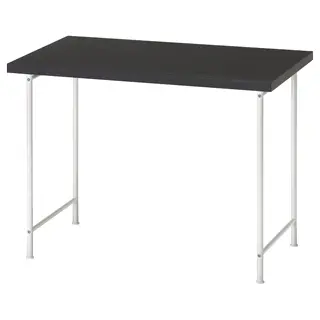 LINNMON / SPÄND desk, black-brown/white, 100x60 cm