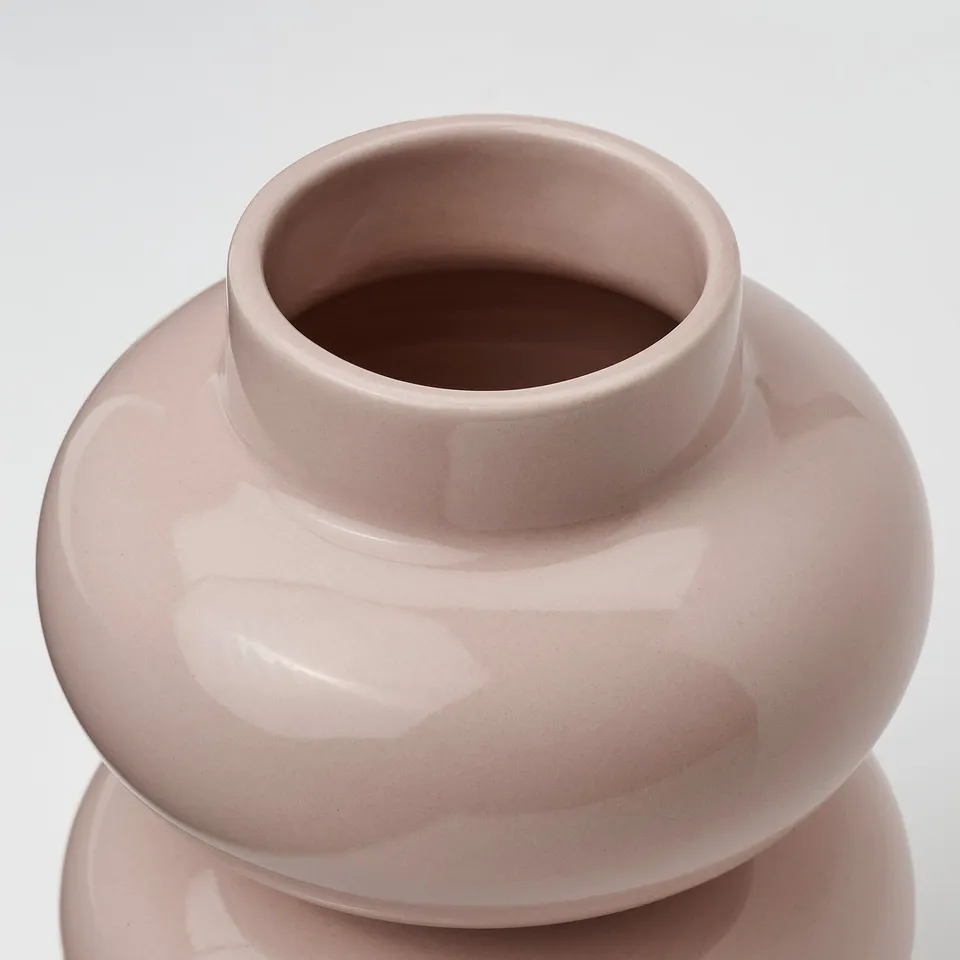 PÄRLHÄGG Vase, light pink, 14 cm