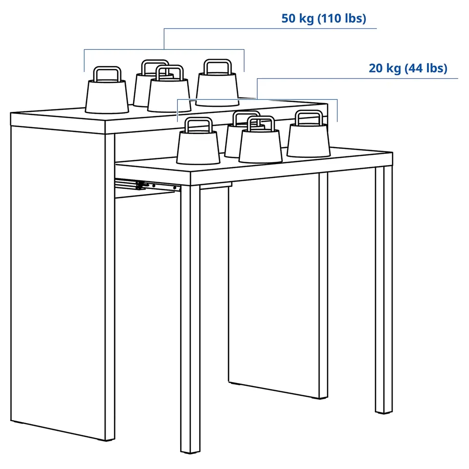 LÄNGDHOPP / KRYLBO Desk and chair, white/dark beige