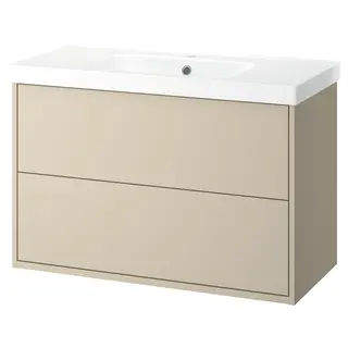 HAVBÄCK / ORRSJÖN wash-stnd w drawers/wash-basin, beige, 102x49x69 cm