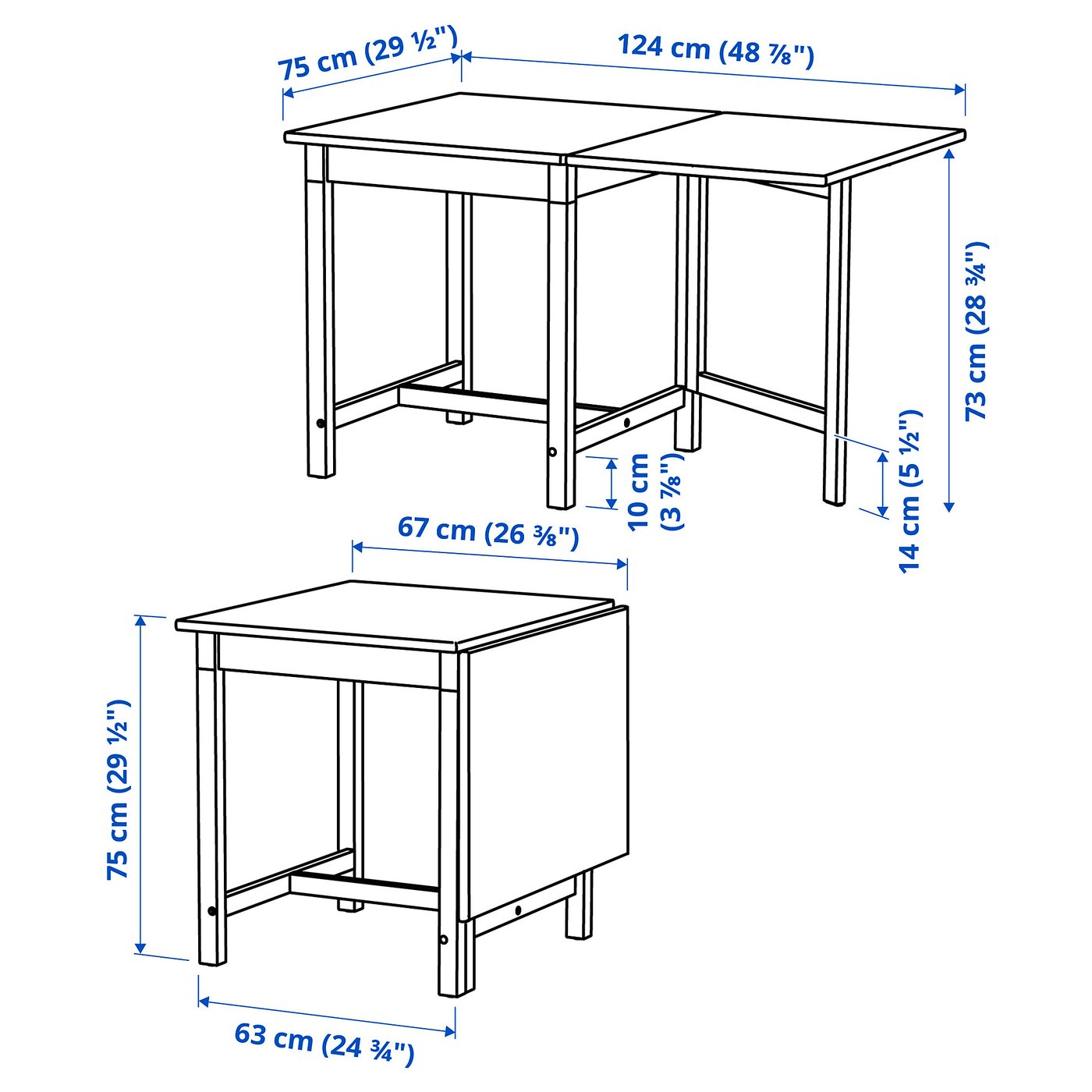 Illustration with measurements for the product: PINNTORP.