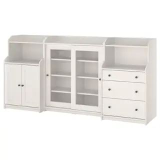 HAUGA storage combination, white, 244x46x116 cm