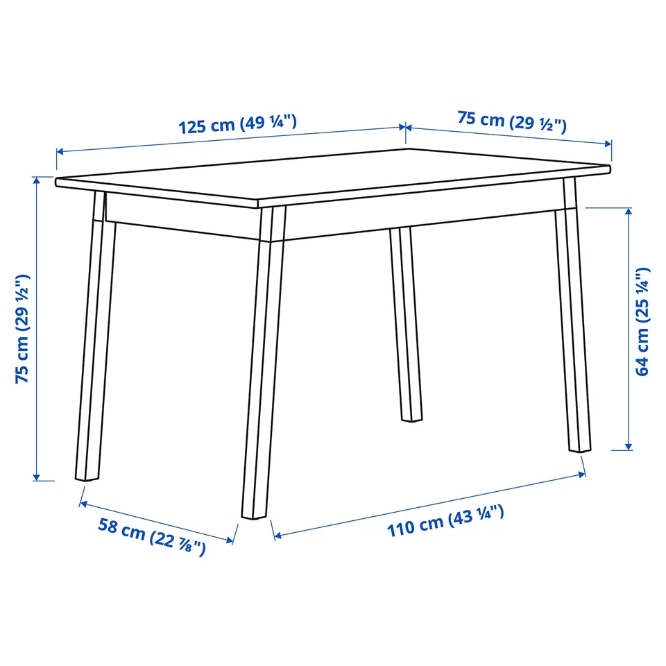 part: PINNTORP table and 4 chairs