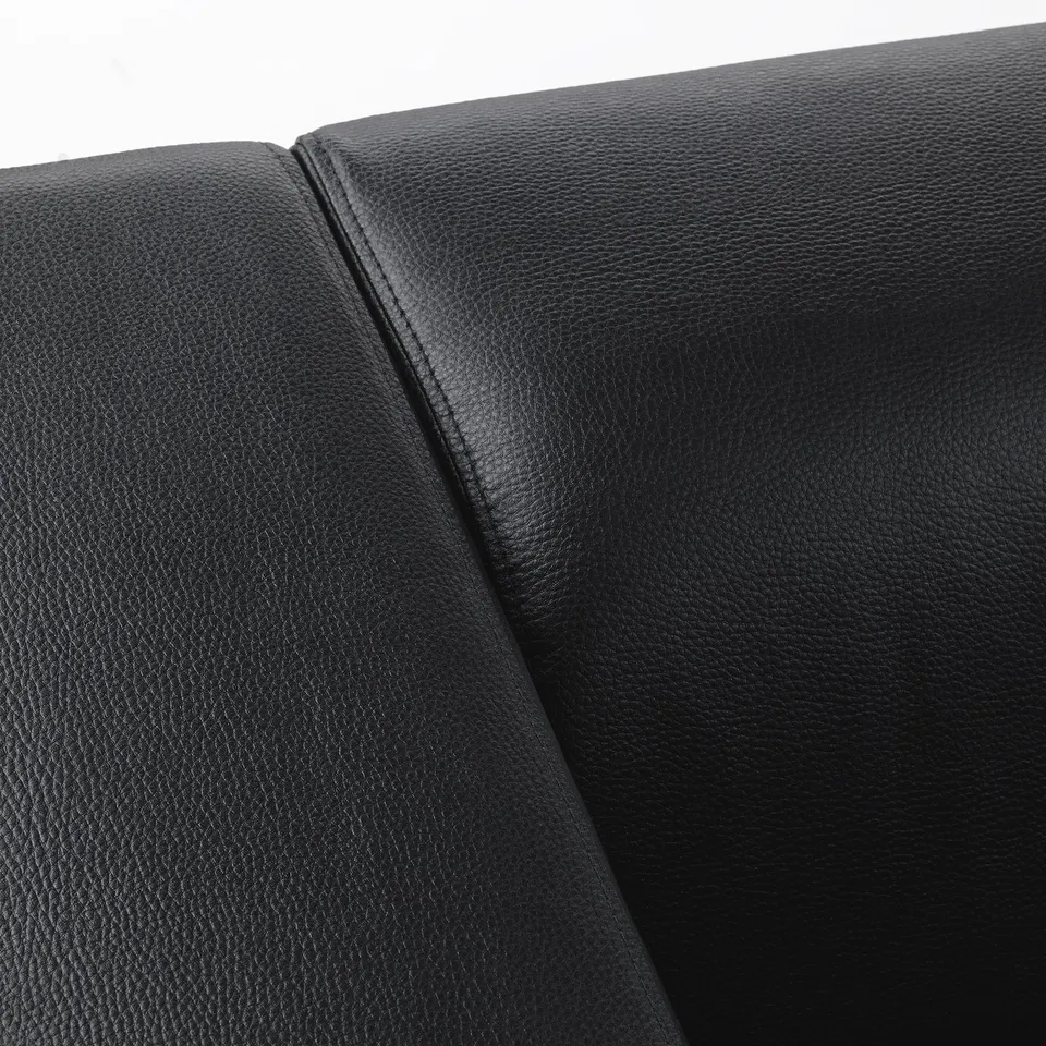 Black sofa, quality stitching