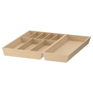 UPPDATERA cutlery tray/utensil tray, light bamboo, 52x50 cm