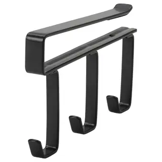 PÅLYCKE clip-on hook rack, anthracite, Length 12 x Height 7 x Width 1 cm