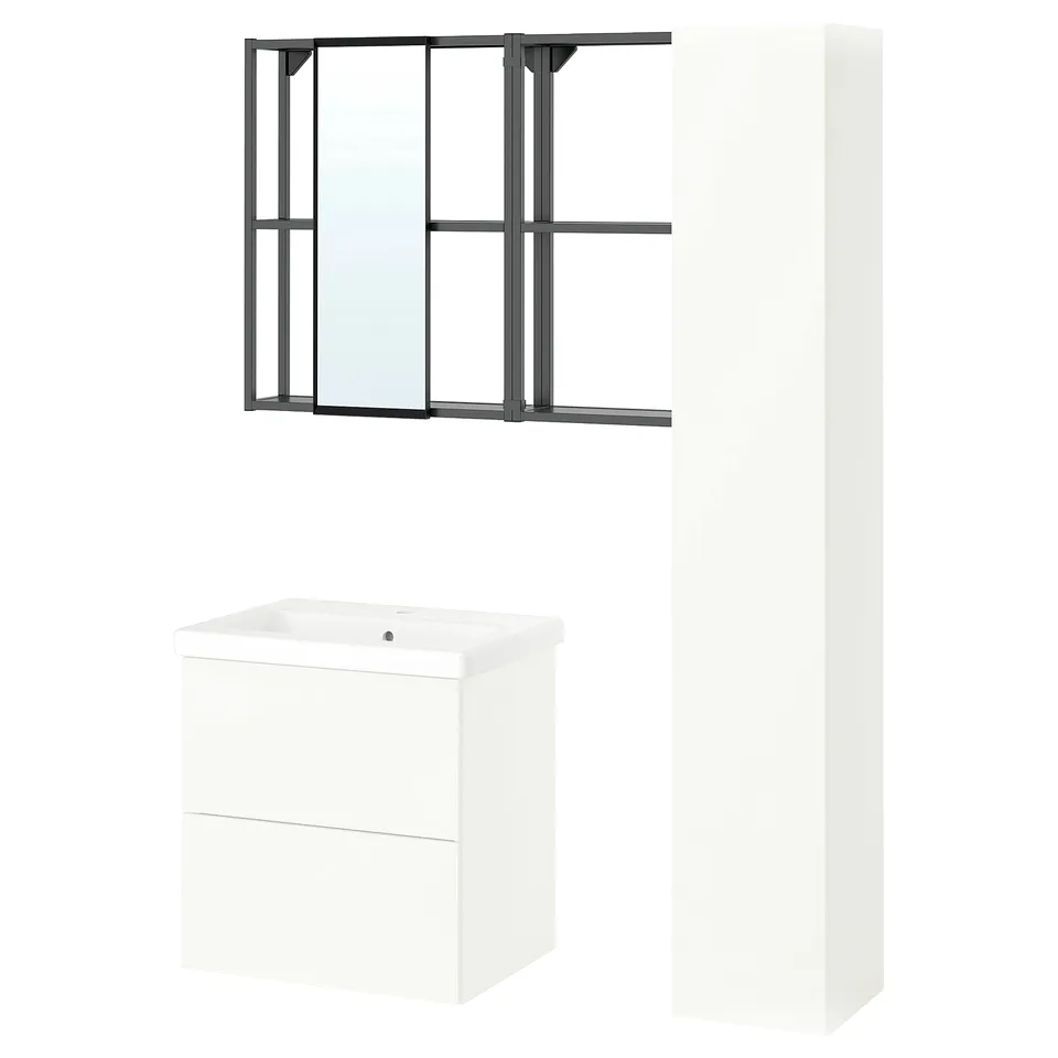 ENHET Bathroom, anthracite/white, 64x43x65 cm