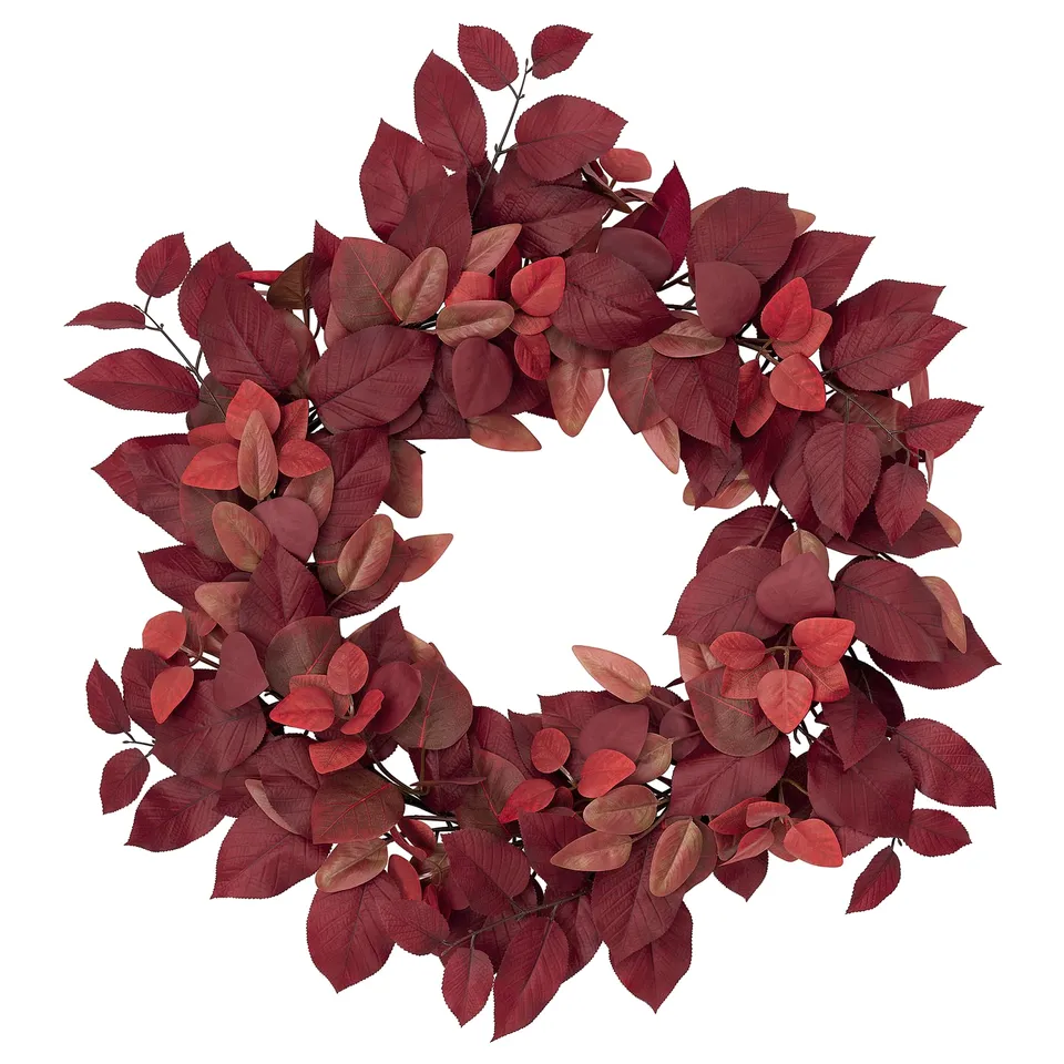 SMYCKA Artificial wreath, in/outdoor red, 65 cm