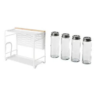 AVSTEG/CITRONHAJ set: kitchen countertop organiser + spice jar