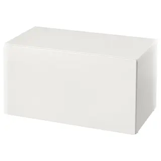 SMÅSTAD bench with toy storage, white/white, 90x52x48 cm