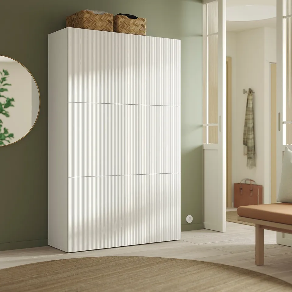 BESTÅ Storage combination with doors, white/Förvaltare white, 120x42x193 cm