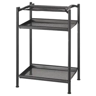 SPÄND table leg with storage, black, Height 70 x Width 35 x Depth 48 cm