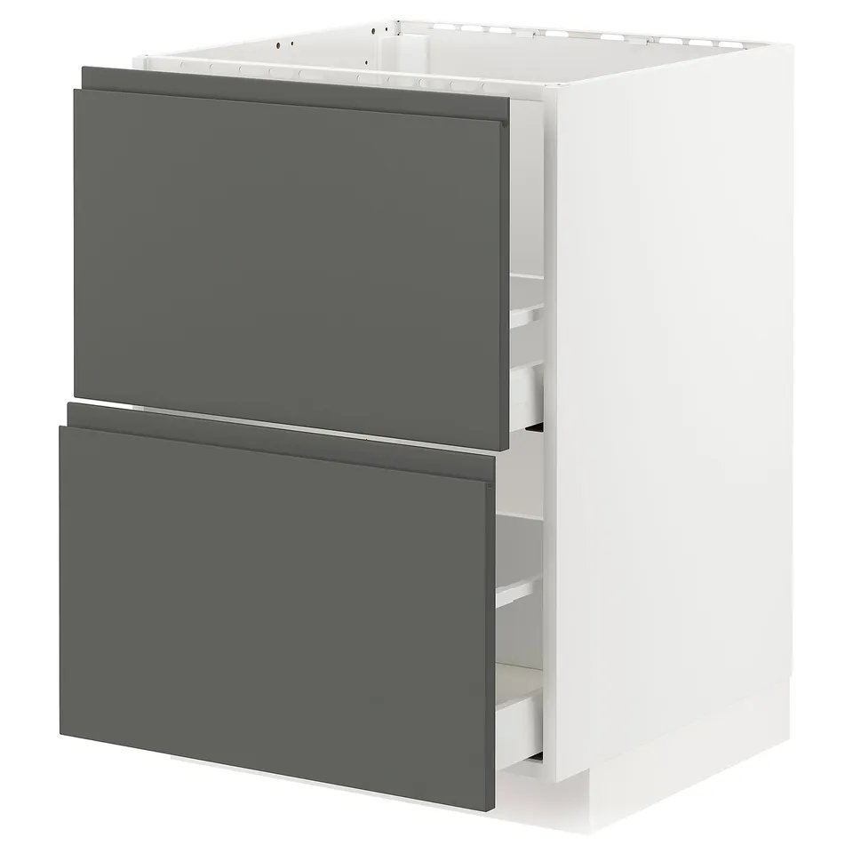 Ikea METOD kitchen unit, dark grey, rectangular, modern design with integrated handles.