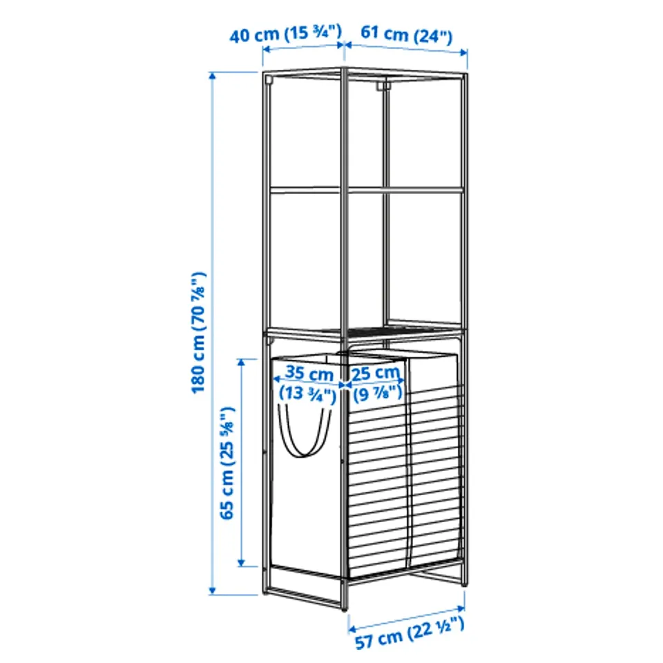 Illustration with measurements for the product: JOSTEIN.
