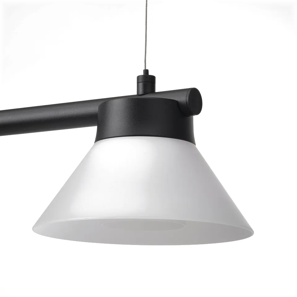SAMBORD Pendant lamp with 3 lamps, black/white