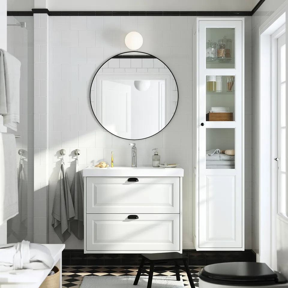TÄNNFORSEN / ORRSJÖN Wash-stnd w drawers/wash-basin, white, 82x49x69 cm