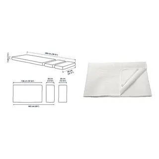 LENAST/PLUTTEN set: foam mattress for extendable bed + waterproof mattress protector