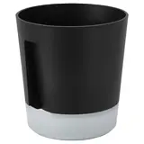 VÅRDTRÄD self-watering plant pot, in/outdoor transparent/anthracite, 15 cm